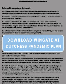 Wingate at Dutchess Pandemic Plan